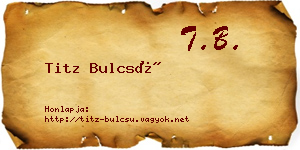 Titz Bulcsú névjegykártya